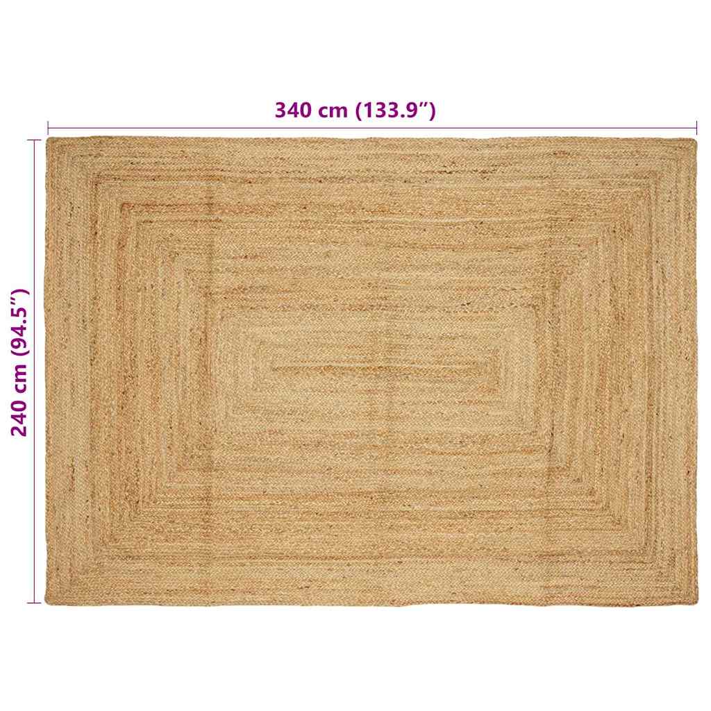Area Rug Beige 240 x 340 cm Jute